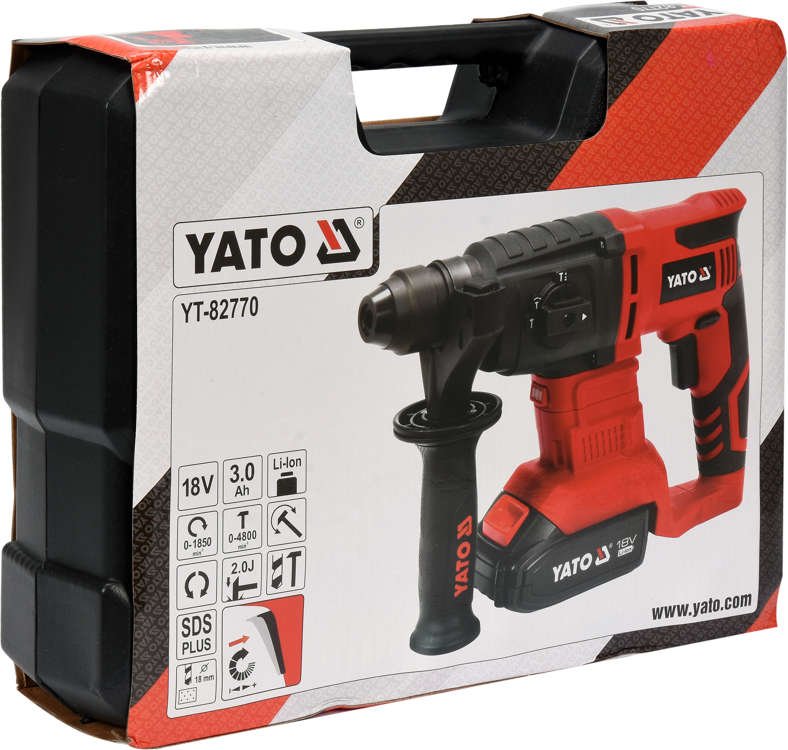 Аккумуляторный перфоратор SDS Plus 18В.3,0Аh  YATO (арт. YT-82770) (YT-82770) - купить в каталоге Стант Креп.