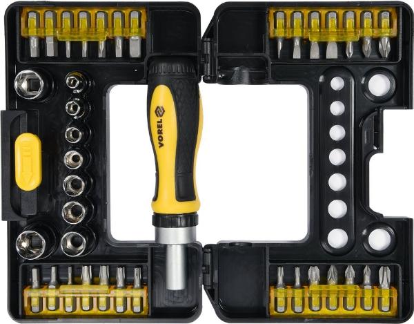 Набор головок и бит с отвёрткой, 38 предметов Vorel