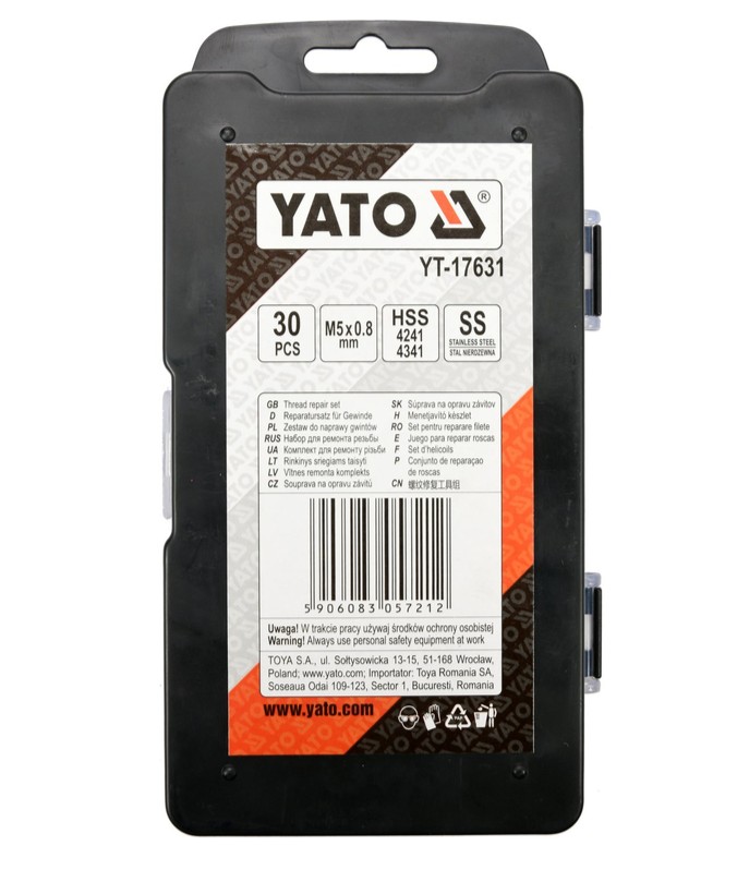 Набор для ремонта резьбы М5х0,8 YАТО (YT-17631): цена в Минске - Стант Креп