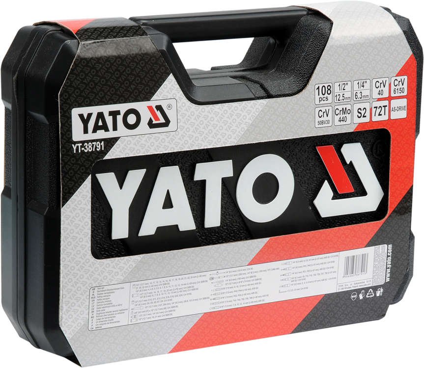 Набор инструментов 1/2"; 1/4" 108пр. YATO, арт. 38791: цена в Минске - Стант Креп