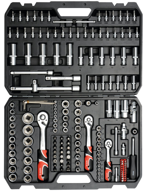 Набор инструментов 1/2",1/4",3/8" 173пр XXL YATO (YT-38931): цена в Минске - Стант Креп