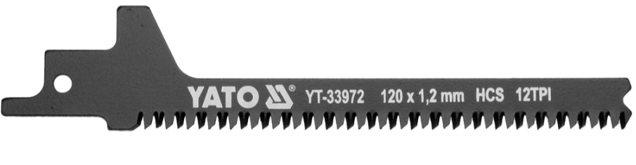 Полотно для сабельной пилы HCS/дерево 120мм 12TPI YATO (YT-33972): цена в Минске - Стант Креп