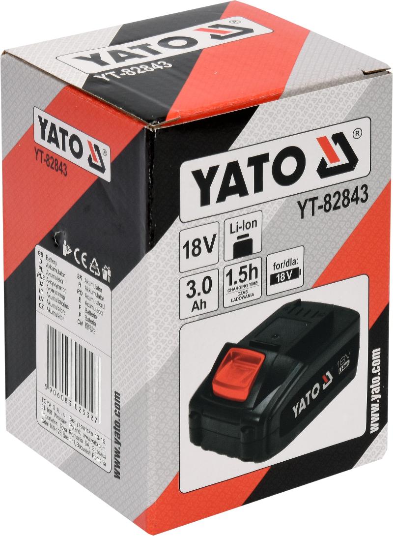 Аккумулятор Li-lon 18В 3Ah YATO (арт.YT-82843) - купить в каталоге Стант Креп.