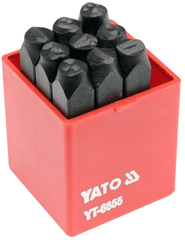 Набор ударных цифровых клейм 8мм, 9шт, YATO (YT-6855): цена в Минске - Стант Креп