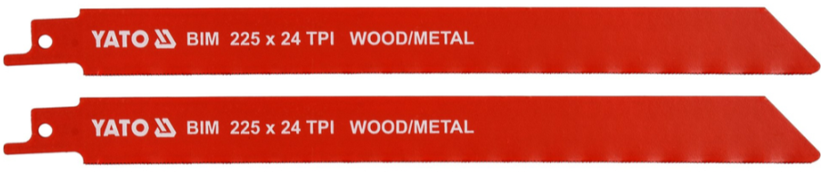 Полотна для сабельной пилы BI-METAL/дерево,металл 225мм 24TPI (2шт) YATO (YT-33934): цена в Минске - Стант Креп