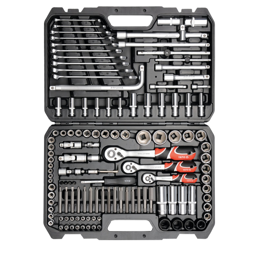 Набор инструментов 1/2", 1/4", 3/8" 128пр. YATO (YT-38872): цена в Минске - Стант Креп
