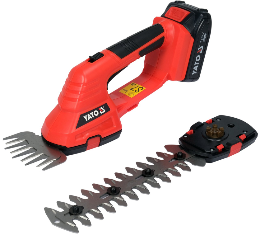 Аккумуляторные садовые ножницы-кусторез 2в1, 18V, 2,0Аh YATO (YT-828355)