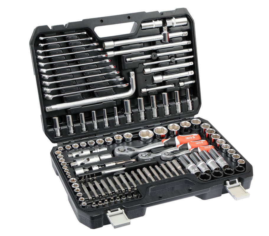 Набор инструментов 1/2", 1/4", 3/8" 128пр. YATO (YT-38872): цена в Минске - Стант Креп