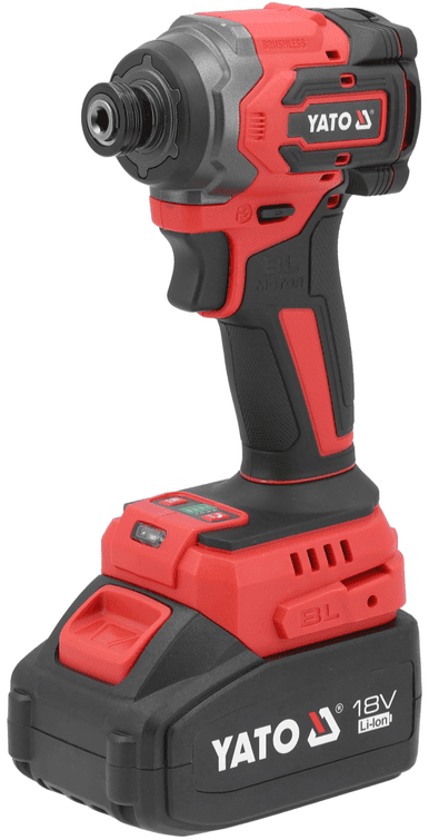 Бесщеточный ударный винтоверт-шуруповерт 18V, 1/4'', 230 Nm, 4,0 Аh, YATO (YT-82798)