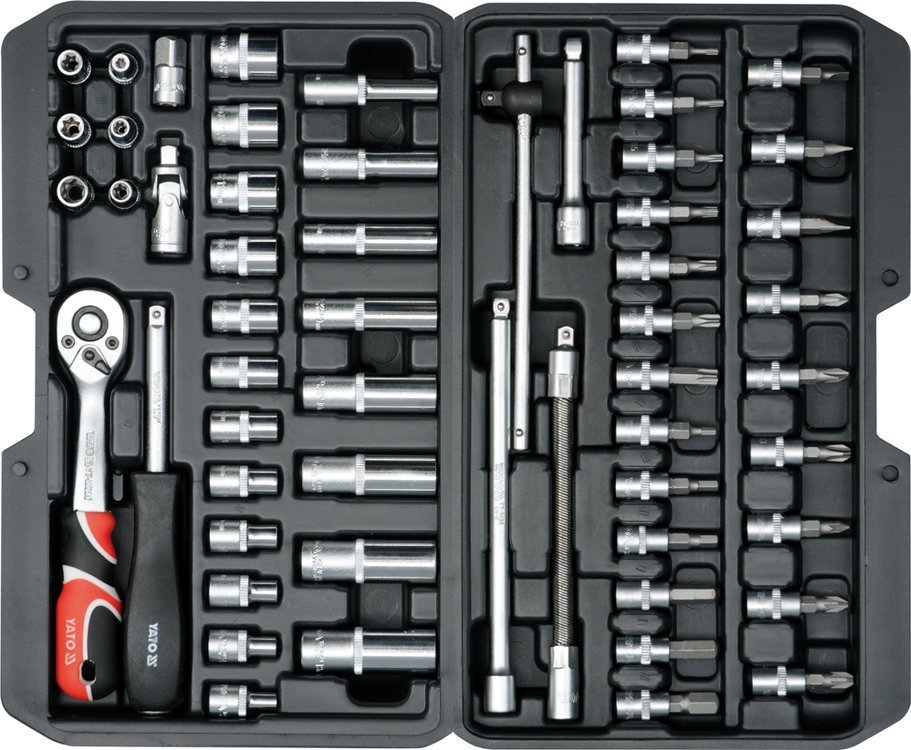 Набор инструмента 1/4" 56пр. YATO, арт. 14501: цена в Минске - Стант Креп