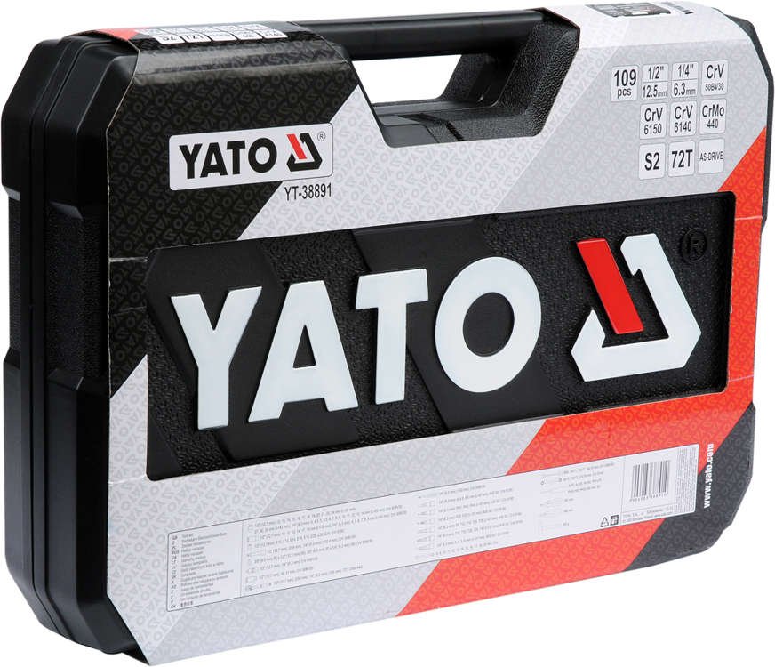 Набор инструментов 1/2", 1/4 108пр. YATO, арт. 38891: цена в Минске - Стант Креп