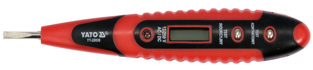 Отвертка индикатор цифровая 12-250В YATO (YT-28630) - купить в каталоге Стант Креп.