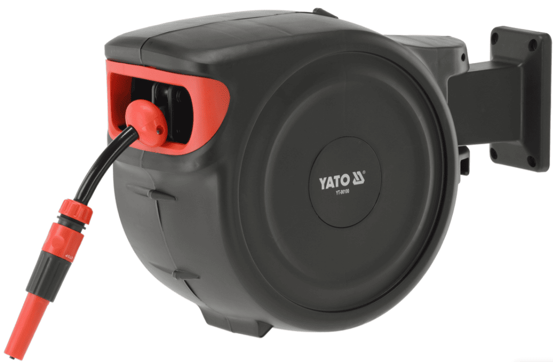 Шланг поливочный с автоматической намоткой 1/2", 15м, YАТО (YT-90100)