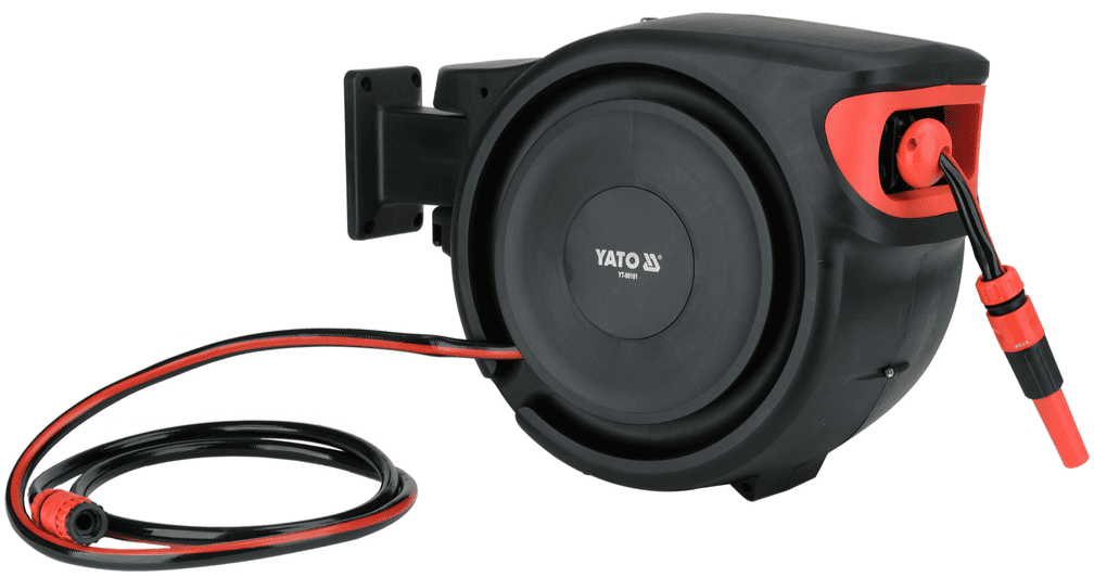 Шланг поливочный с автоматической намоткой 1/2", 25м, YАТО (YT-90101)