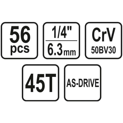 Набор инструмента 1/4" 56пр. Sthor, арт. 58643: цена в Минске - Стант Креп