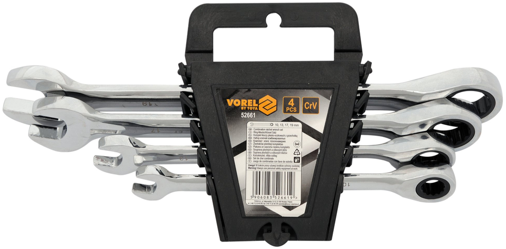 Набор ключей комбинированных с трещоткой 4пр Vorel