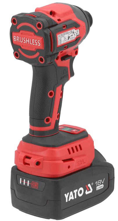 Бесщеточный ударный винтоверт-шуруповерт 18V, 1/4'', 230 Nm, 4,0 Аh, YATO (YT-82798) - купить в каталоге Стант Креп.