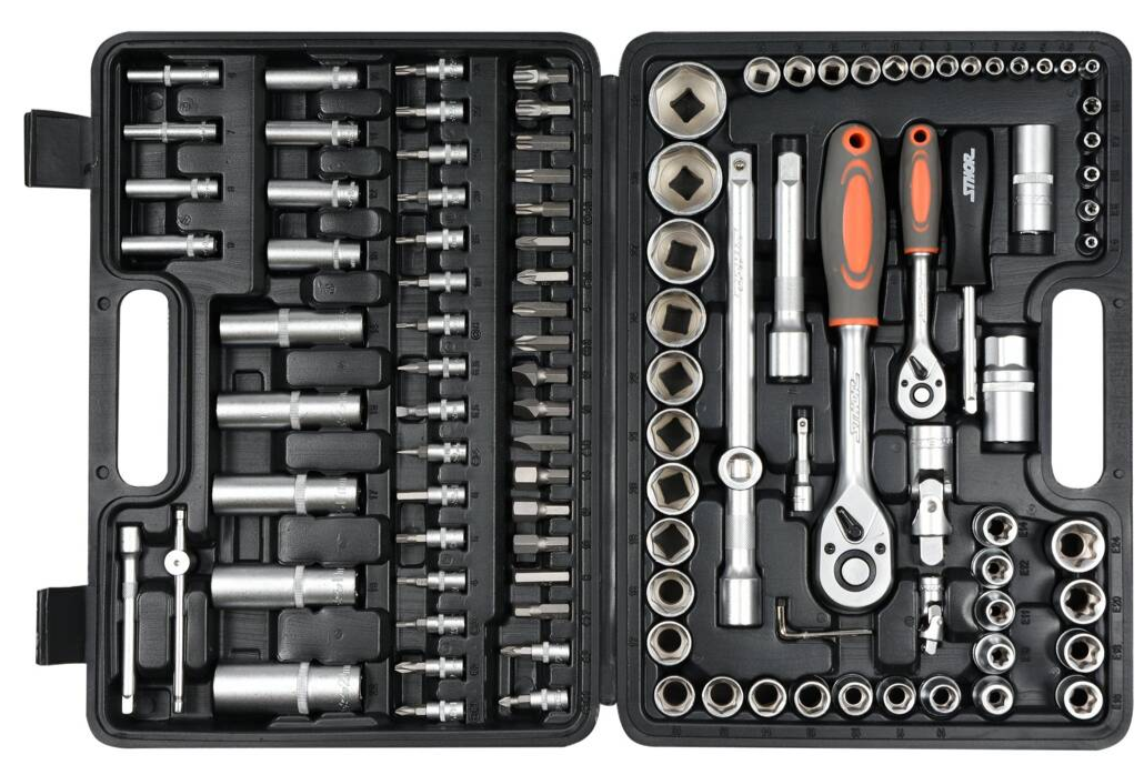 Набор инструмента 1/2", 1/4" 108пр.L Sthor (58685): цена в Минске - Стант Креп