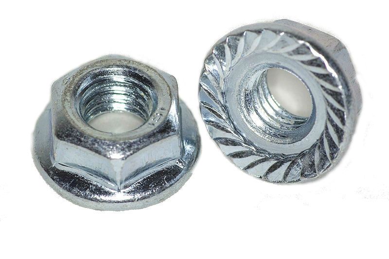 Гайка шестигранная с фланцем  М4, цинк, DIN 6923