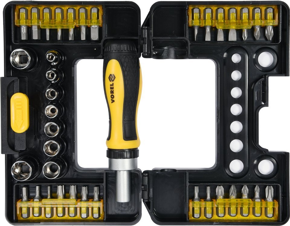 Набор головок и бит с отвёрткой, 38 предметов Vorel: цена в Минске - Стант Креп