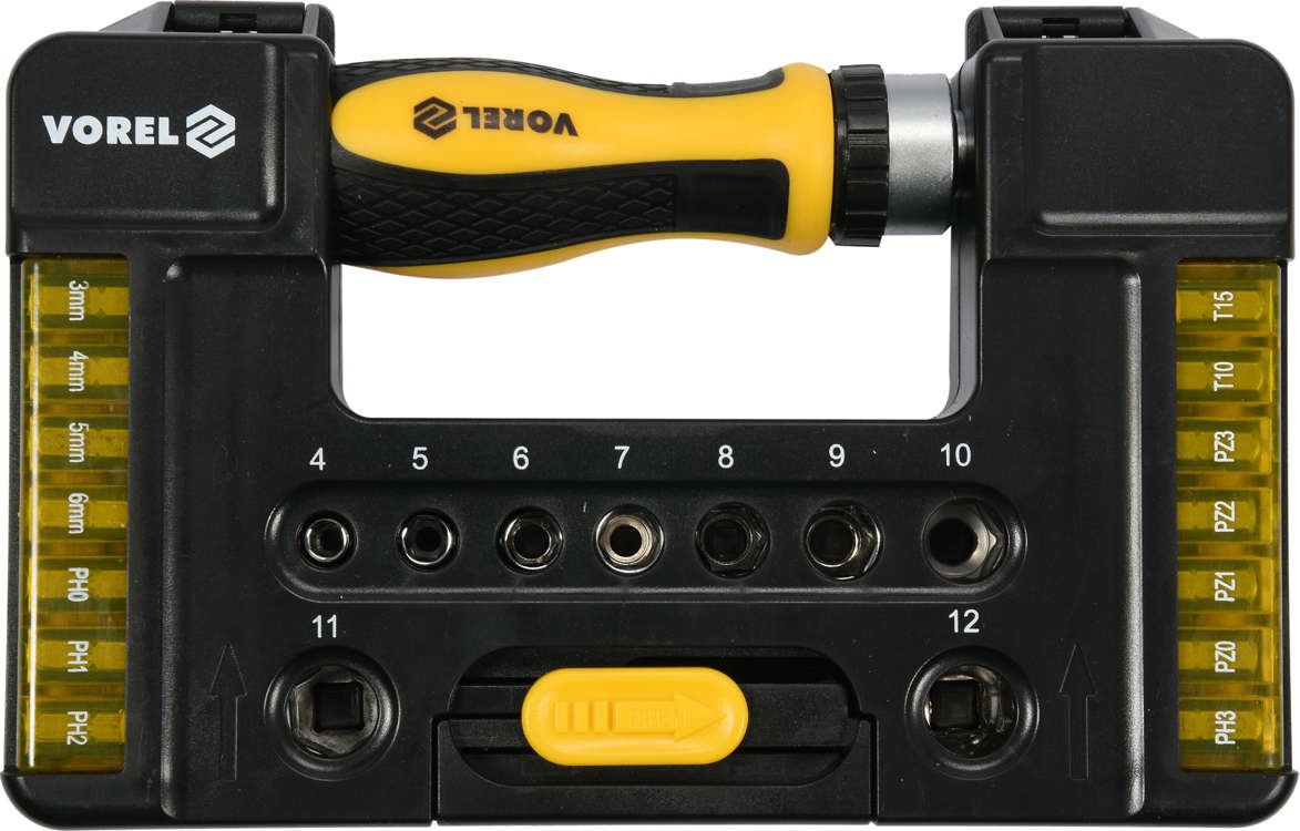 Набор головок и бит с отвёрткой, 38 предметов Vorel: цена в Минске - Стант Креп